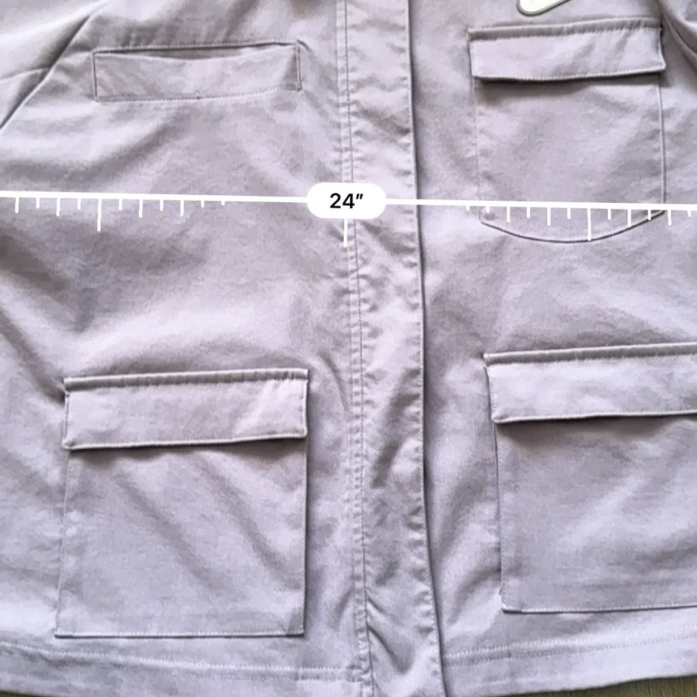 Nike Swoosh Woven Jacket Shacket in Purple Smoke